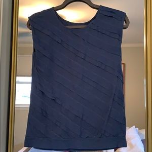 Blue cotton/chiffon tank-sleeveless & comfortable!